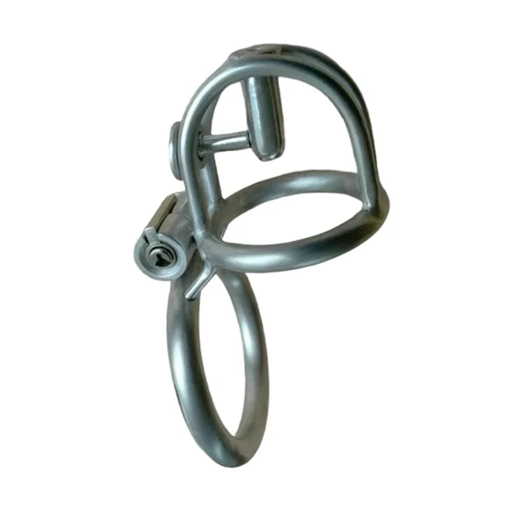 Steel Prince Albert Chastity Cage Male Urethral BDSM Bondage Unique Design Metal Cock Cage Men Cbt Lock Chastity Device