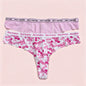 Juicy Couture Women's Seamless Thong Multipack Logo Elastic Waistband Print & Solid G-String Panties Sexy Lingerie Set