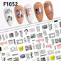 Black and White Love Flowers Line Art 3D Stickers Nail Decals Nail Art Accessories Butterfly Rose Nail Stickers Nail Sliders