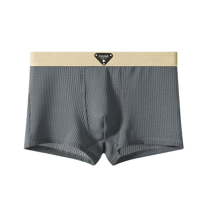 1/3PCS Men's Cool Ice Silk Boxers Shorts Summer Satin-like Solid Underpants Skin Friendly Breathable Mesh Crotch Male Underwear