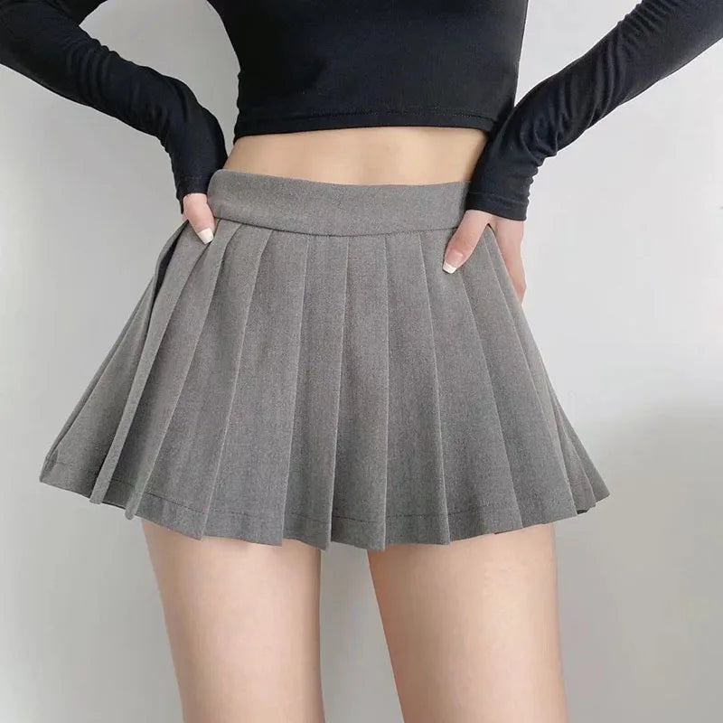 MEXZT Sexy Pleated Skirts Women Korean High Waist Mini Skirts JK Preppy Summer Fashion White Black Gyaru Tennis Extreme Skirt