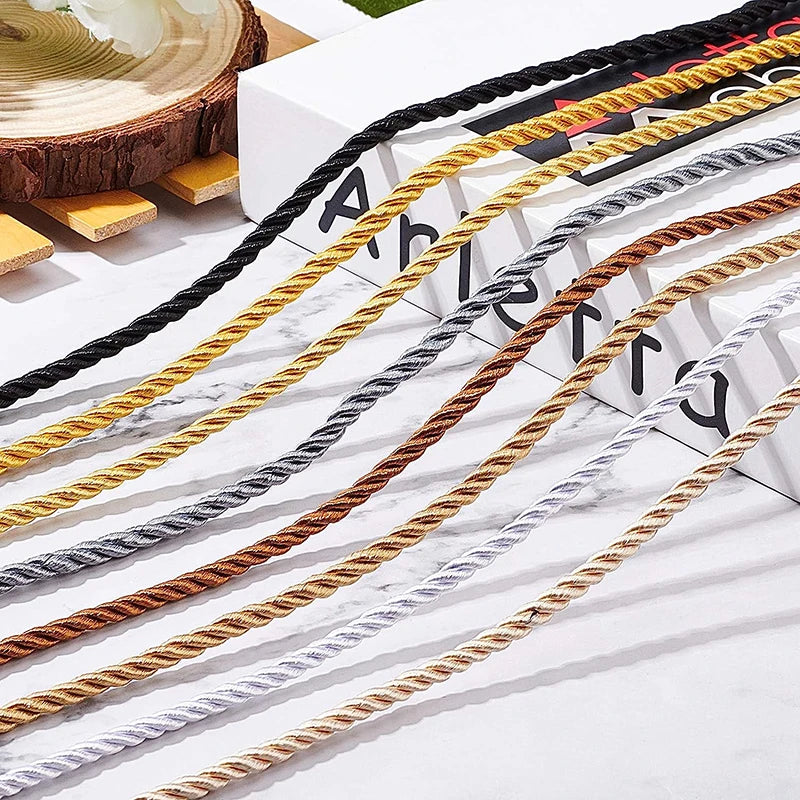 5MM Twisted Cord Rope Trim Craft Decorative Polyester Rope Handmade Cording for Sewing Crafts Upholstery Home Decor 5m