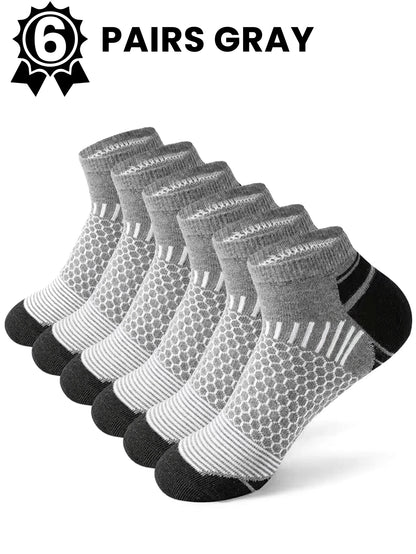 12Pairs High Qualit Athletic Socks Men's Ankle Socks Running Cyclling Waist Honeycomb Design And Firm Sports Leisure Socks Gifts