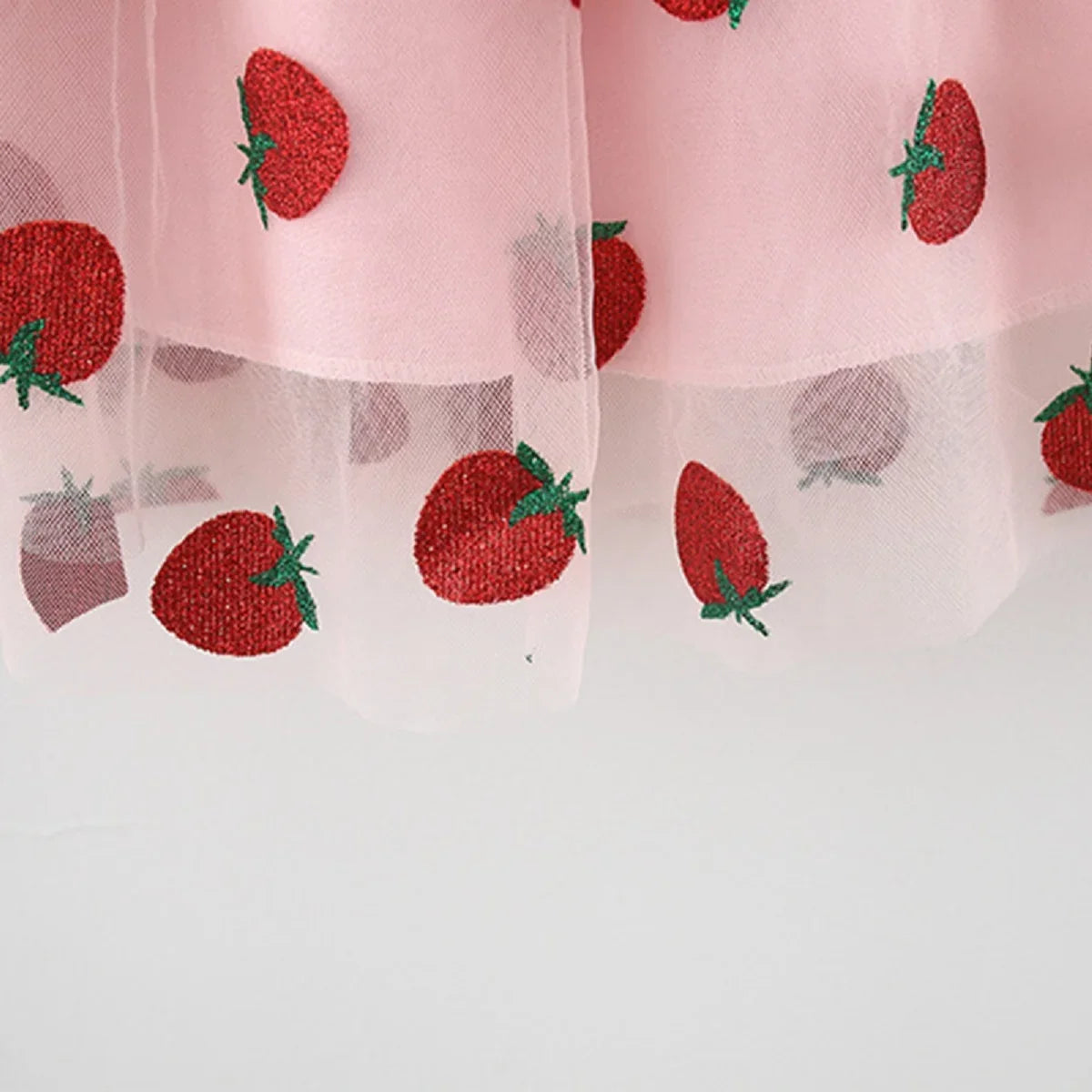 Red Strawberry Chiffon Baby Girl Dress Summer New Children'S Clothing+Hat (9 Months -3 Years Old)