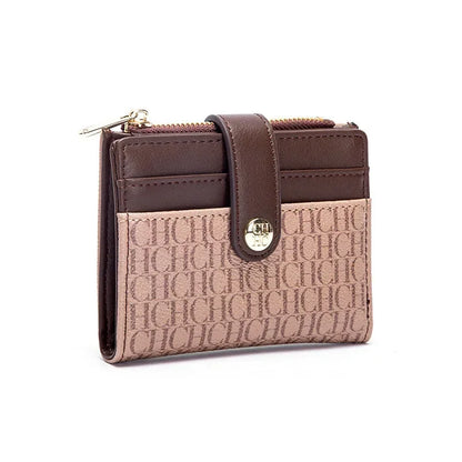 CH Luxury Brand Retro Design Business Card Bag Fashion Button Classic Folding Wallet Compact and Lightweight Women's Square Bag