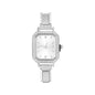 Fashion High Quality Men Women's Stainless Steel Square Round Shiny Zircon Watch Bracelet For Friend Birthday DIY Jewelry Gift