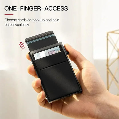 Unisex Anti Rfid Blocking Protected ID Credit Magic Card Holder Men Thin Slim Minimalist Smart Wallets Metal ID Cardholer Case