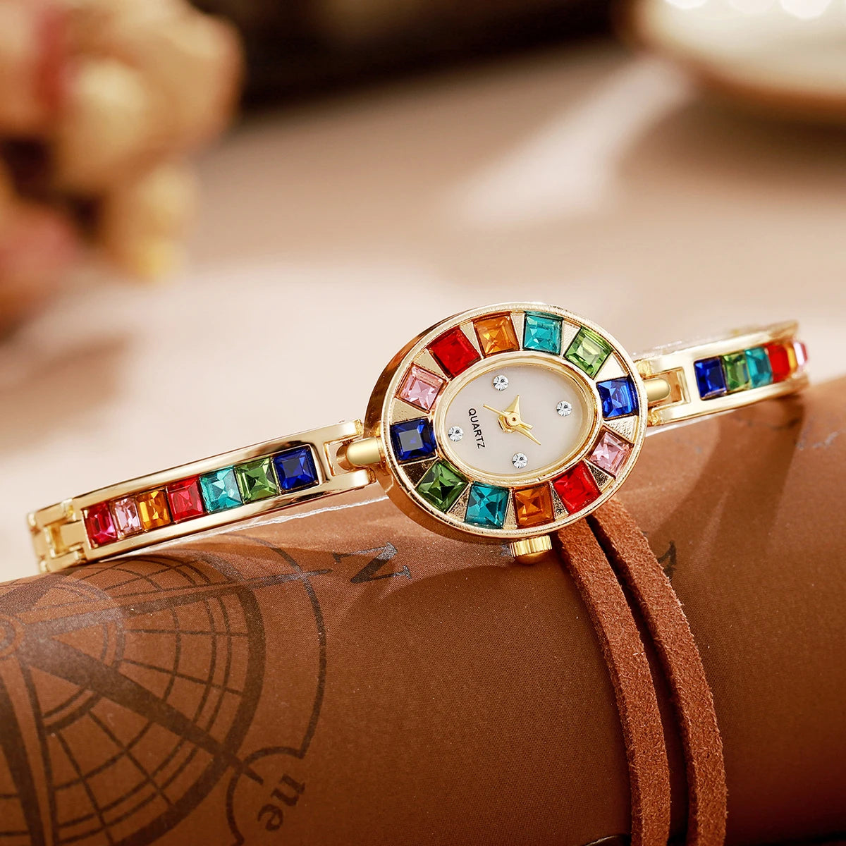 Luxury Rhinestone Women Watches Fashion Bracelet Band Ladies Quartz Watch Reloj Mujer Girls Clock Gift（Without Box）