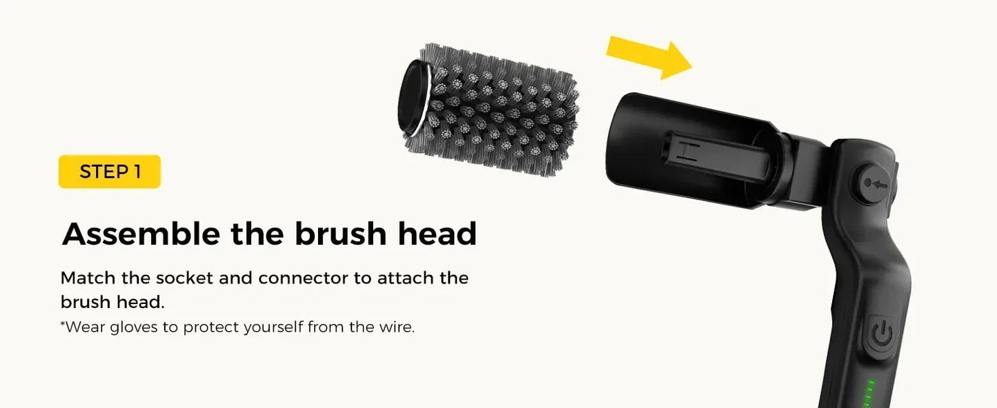 Cordless Rechargeable Electric BBQ Grill Brush Heavy Duty Outdoor Cleaning Tool Rotary Adjustable for Oil Stains