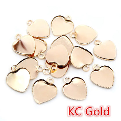 30pcs 12mm Stainless Iron Material Heart Blank Base Setting Fit 12mm Heart Cabochon Pendant Bezel Trays DIY Jewelry Findings
