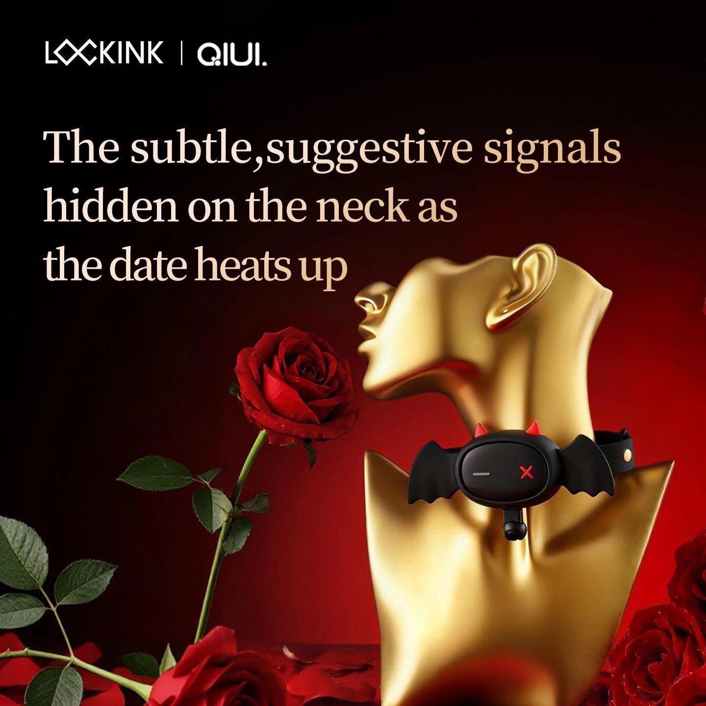 QIUI Electric Shock Collar APP Remote Control Collars Restraint BDSM Devil Shaped Necklace Adult Games Sex Toys for Men Women