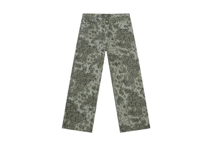 2025 Four Seasons Men's Youth Popular Multi color Pattern Camouflage Pants Basic Versatile Straight Wash Casual Cowboy Pants