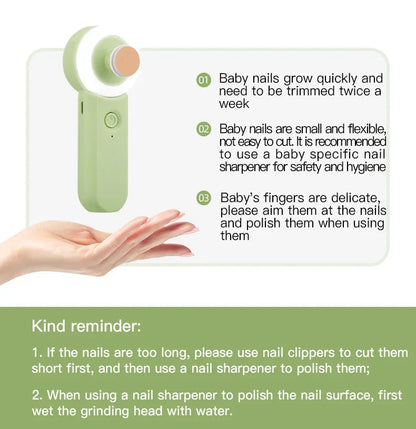 Luminous Rechargeable Newborn Electric Nail Clipper Baby Anti-clamping Scissors Baby Nail Scissors Set Baby Nail Grinder
