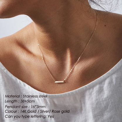 EManco Name Sentence Letter Necklace Women's Stainless Steel Necklaces Customized Initial Pendant Factory Direct
