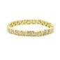 Gold Color Geometric Oval Stretchy Stretch Beaded Tennis Chain Bracelet For Women Fashion Adjusted Jewelry