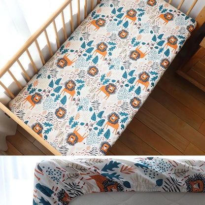 Baby Crib Fitted Sheet Newborns Bed Linen Children Cotton Cot Mattress Cover Protector For Toddler 130x70cm Allow Custom Size