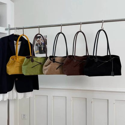 LEFTSIDE Women's PU Leather Shoulder Bag 2025 Winter New Fashion Retro Underarm Bag Luxury Brand Designer Handbags Tote Bags