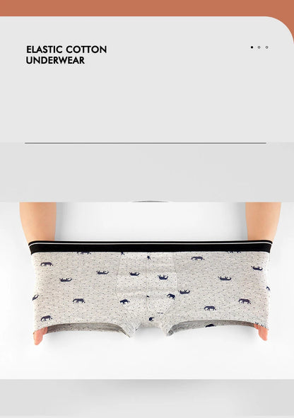 4pcs Men's Panties Sexy Shorts Cotton Underwear Male Breathable Boxers Solid Boxershorts Brand Underpants