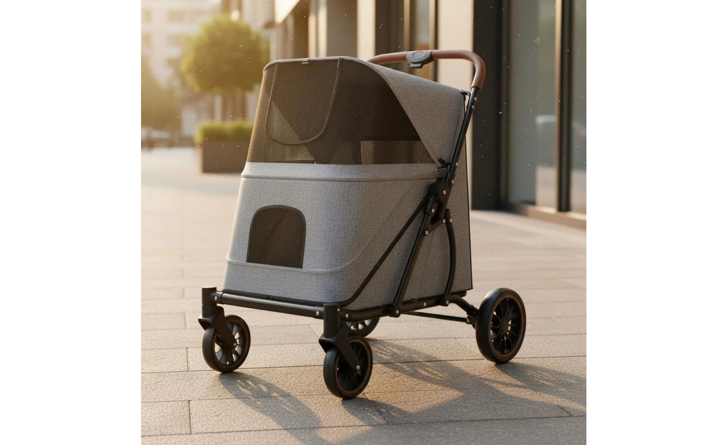 Large Dog Stroller Swivel Wheels Foldable Pet Stroller Pet Travel Enclosed for Other Pets, Outdoor Walking, Transport