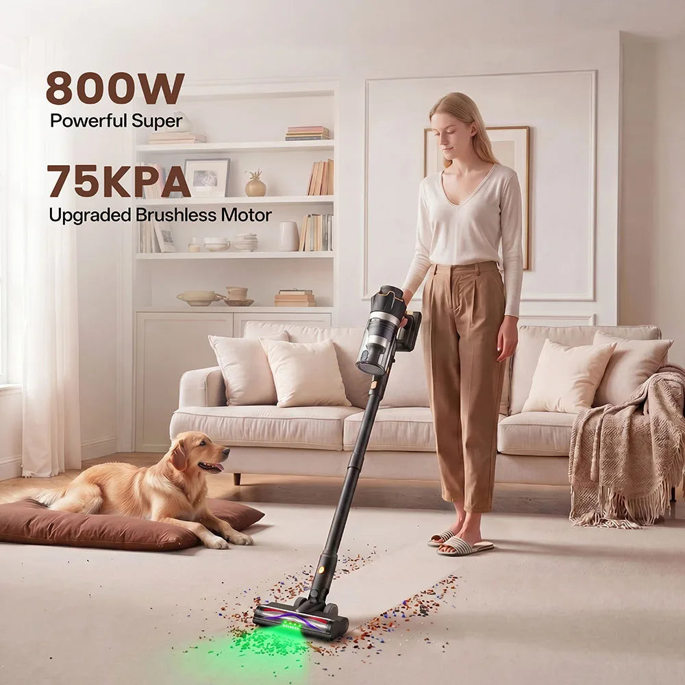 COTIAR Cordless Vacuum Cleaner V30 PRO 800W Powerful 75kPa Suction 95 Mins Runtime Handheld Home Appliance Portable Removable Battery