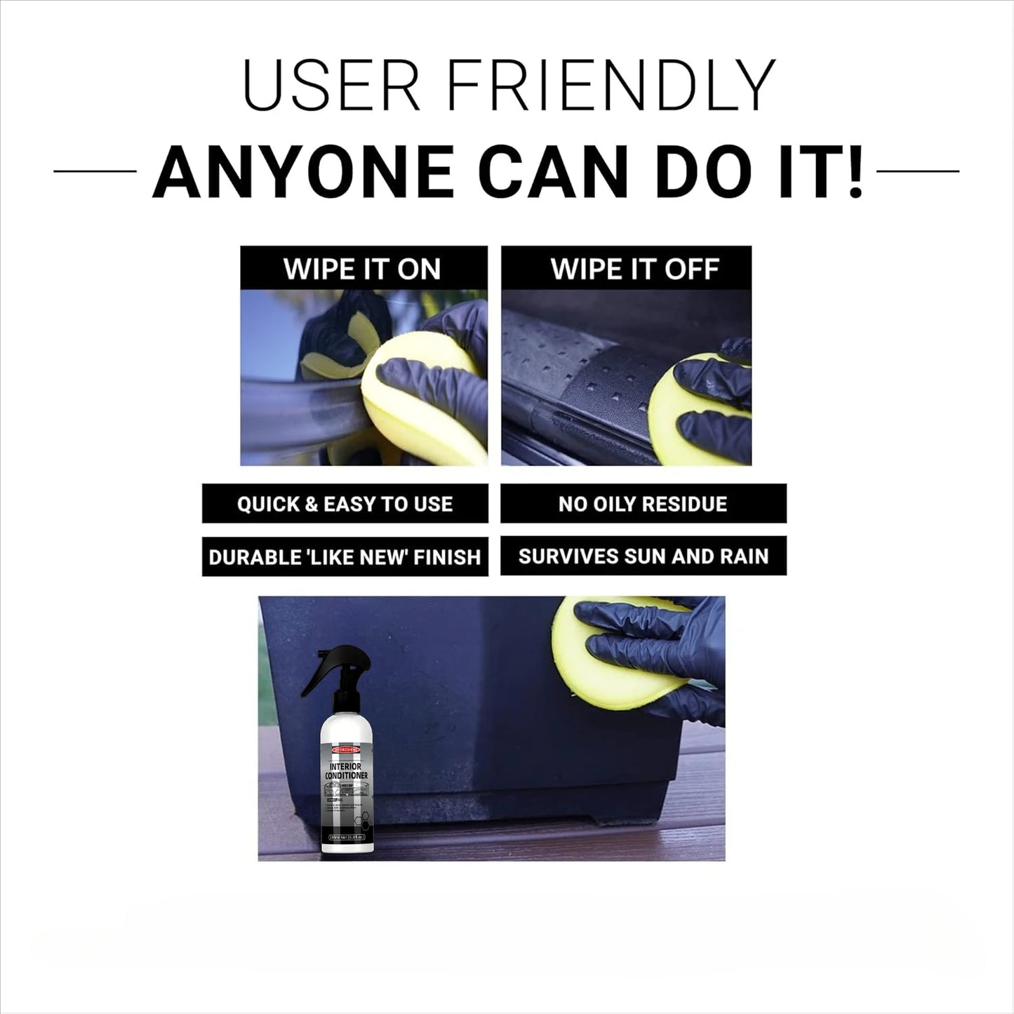 Hydroshine Car Interior Conditioner Interior Plastic Restore Wax Coat Exterior Cleaner Multifunctional Leather Care Maintenance