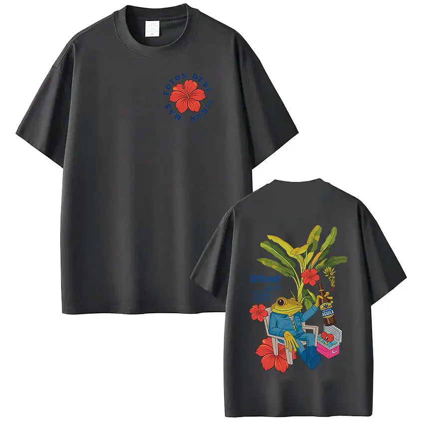 Rapper Bad Bunny T-shirt Debi Tirar Mas Fotos DTMF World Tour T Shirts Men's Women Fashion Vintage Hip Hop T-shirts Streetwear
