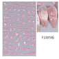 Black and White Love Flowers Line Art 3D Stickers Nail Decals Nail Art Accessories Butterfly Rose Nail Stickers Nail Sliders