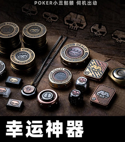 Stress Relief Push Card Metal Fingertip EDC Poker A K King Gyro Toy for Office Adults Anti Anxiety Fidget Papa Coin