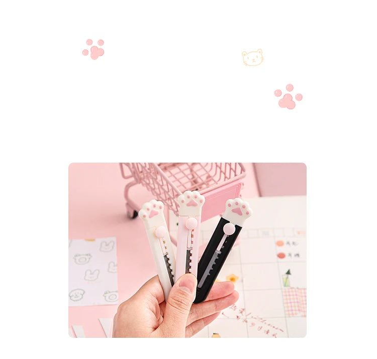 Mr.Paper Mini Portable Cat's Paw Tool Knife Cute Creative Exquisite Handbook Decoration Paper Cutting Stationery Supplies