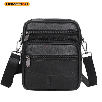 Homefish New Genuine Leather Crossbody Bag Vertical Trendy Multifunctional Shoulder Bag Briefcase Casual Travel Messenger Bag