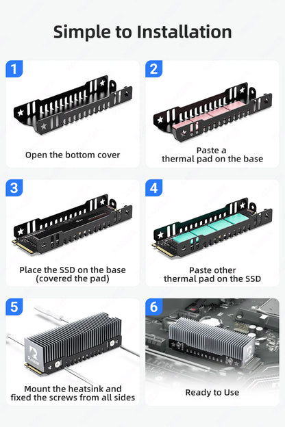 RAGEER M.2 SSD Cooler, Heavy Duty Aluminum Convection Heat Sink, NVME NGFF Cooler,  FrostBlade 1 Passive Heat Sink with 38 Fins