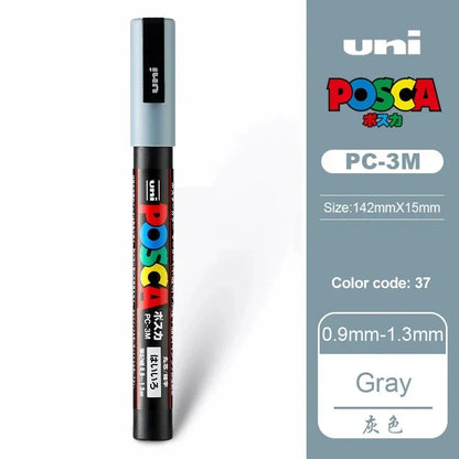 1pcs Japan UNI POSCA Markers PC-1M/3M/5M Acrylic Graffiti Pen Waterproof DIY Stackable Color Art Painting School Supplies