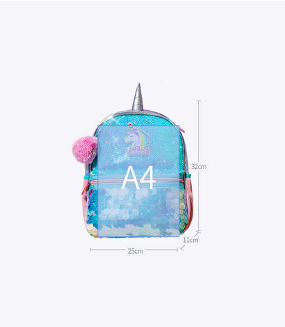 Sunveno Children's Backpack for Girls Pre-School Bag for Kindergarten Elementary - Reversible Sequin,Unicorn ,Lightweight Gift