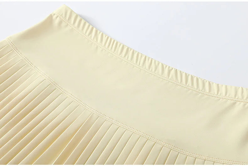 Korean Style Women Pleated A-line Skirts With Pants Mini Skirts Elastic Waist Casual High quality Summer A-line Skirts