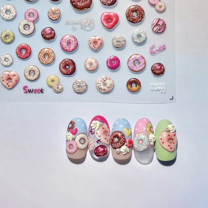Line Flower Powder Blusher Love Heart High Quality Jelly Series Adhesive Nail Sticker Nail Art Decoration Decals Design T-2830