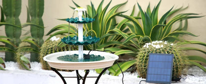 Solar Bird Bath Water Fountain Detachable DIY Water Landscaping Fountain For Bird Bathing Garden Decoration, Outdoor Bird Feeder