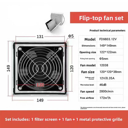803 150*150mm Enclosure Cabinet Ventilator Filter Kits 120mm X 38mm AC EC 115V 230V DC 12V 24V Cooling Fan Dustproof Waterproof
