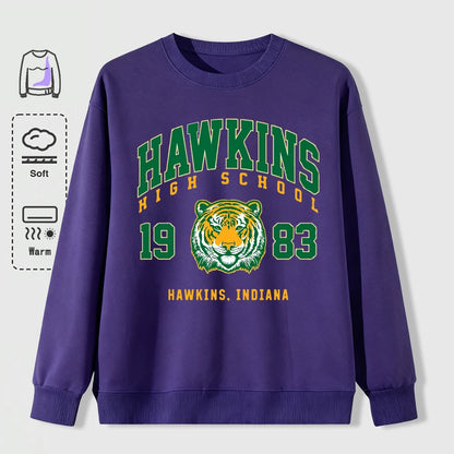 Hawkins 1983 Mighty Tiger Pullover For Men Autumn Oversize Long Sleeve Casual All-Match Clothing Unisex O-Neck Fashion Retro Top