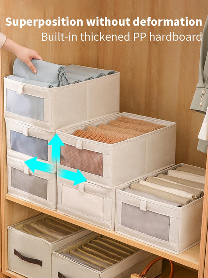 Fabric Window Cotton Linen Storage Box Wardrobe Storage And Arrangement Large Clothing Storage Box Toys Can Be Folded