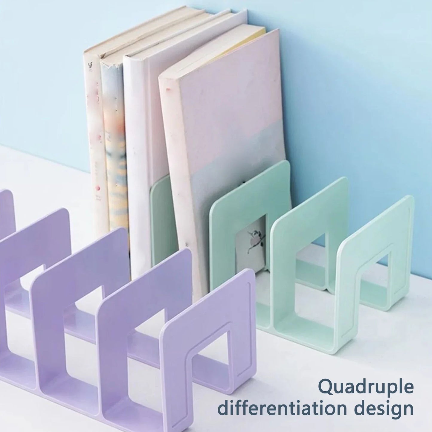 Multifunctional storage bookshelf, storage book stand, desk organizing rack, CD files, school office supplies
