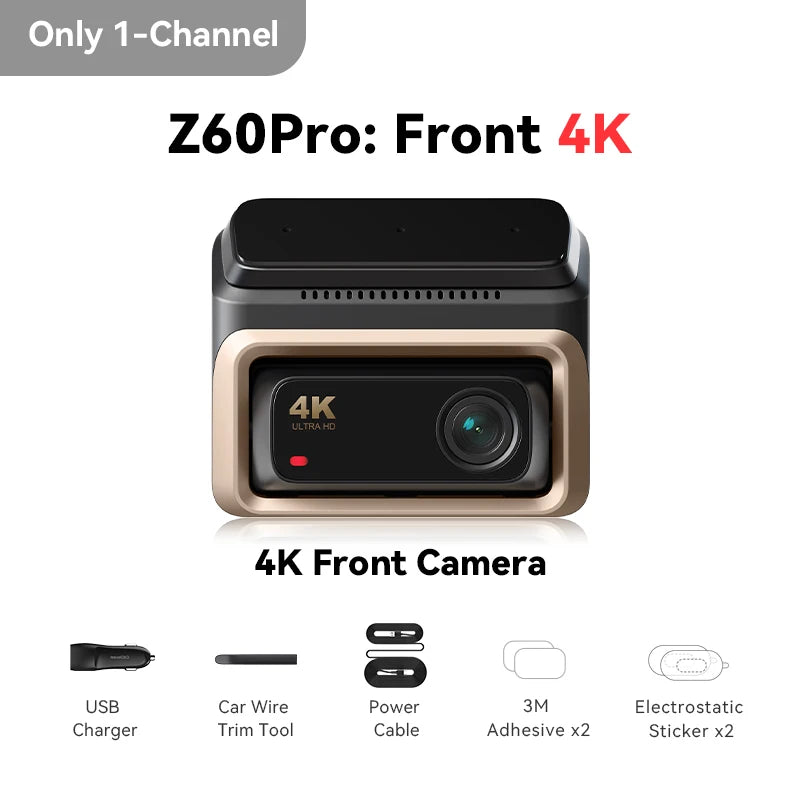 DDPAI Z60 Pro 4K Dash Cam Auto Dashcam Front GPS Car Camera for Dual SONY Sensor WiFi ADAS Night Vision DVR Video Recorder