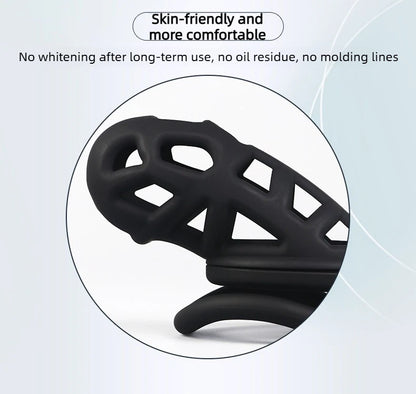 2026 New Chastity Lock Cage SM Flirting Breathable Resin Male Virginity Device Fetish Male Penis Lock with 4 Rings