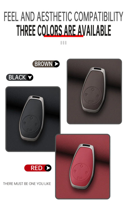 Zinc alloy+leather car remote key set, suitable for Leapmotor C16 C11 C10 C01 B10 T03 S01 car keychain key set chain accessories