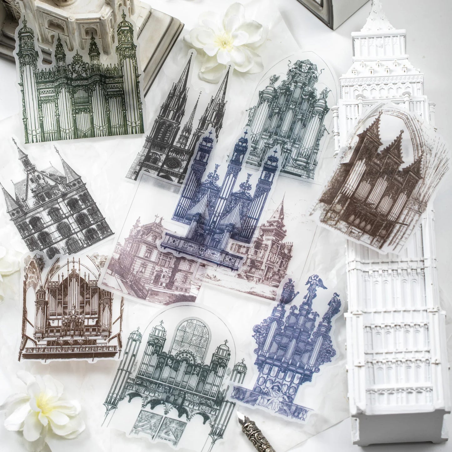 10pcs/lot Memo Pads Material Paper Medieval Castle Journal Scrapbooking paper Card Background Decoration Paper