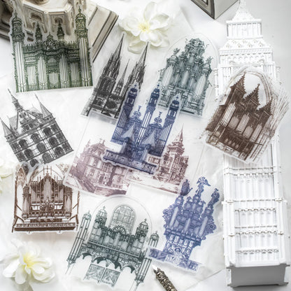 10pcs/lot Memo Pads Material Paper Medieval Castle Journal Scrapbooking paper Card Background Decoration Paper