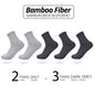 5 Pairs Bamboo Fiber Men's Socks Classic Business Crew Socks Spring Autumn Casual Comfortable Breathable Compression Bamboo Sox
