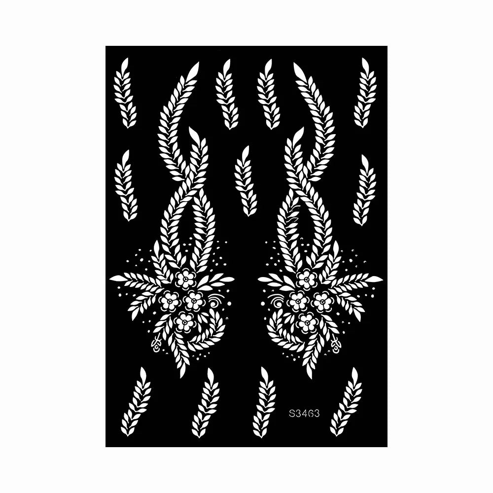 Flower Tattoo Stencil Reusable Henna Template for Hand and Body Henna Tattoo Design for Wedding Festival Party Tattoo Tools