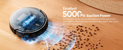 Laresar L20 Robot Vacuum Cleaner 5000Pa Smart LDS Navigation Self-emptying Station APP Control Home Floor Mopping Carpet Clean