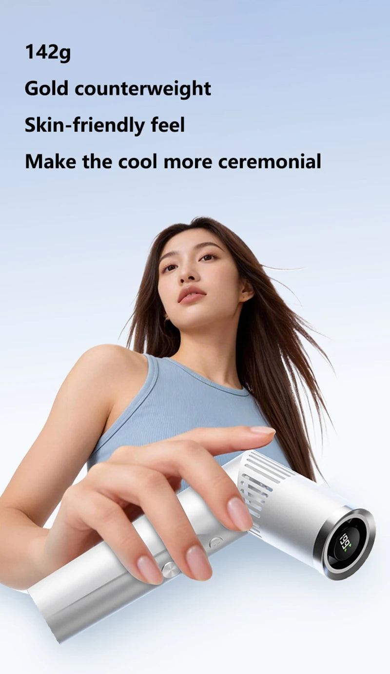 Lenovo Portable Foldable Handheld Fan Brushless Motor USB Rechargeable Mini Fan 199-Speed Settings with LED Display Small Fan