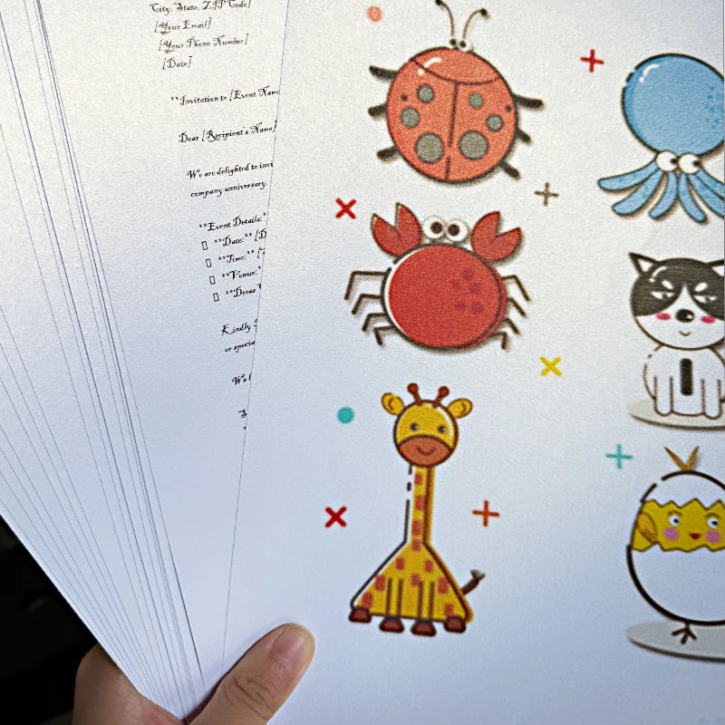 A4 20/50Pcs Double Sided Ice White Pearl Paper 120/160/200/250/300G Thick Paper Laser Printing For Making Business Invitation
